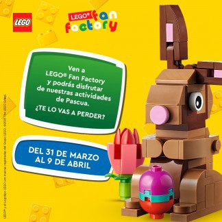 Ven a LEGO® Fan Factory y disfruta de nuestras actividades de Pascua.