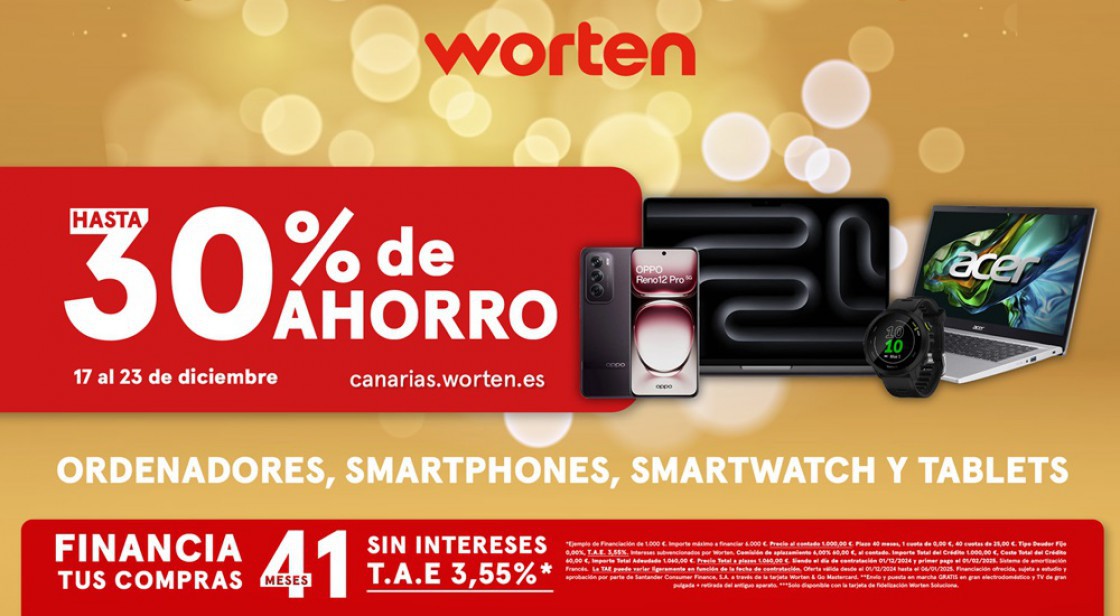 WORTEN: HASTA UN 30% DE AHORRO EN ORDENADORES,  SMARTPHONES, SMARTWATCHES Y TABLETS