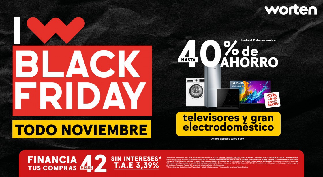 WORTEN: HASTA 40% DE AHORRO EN TV Y GRANDES ELECTRODOMÉSTICOS