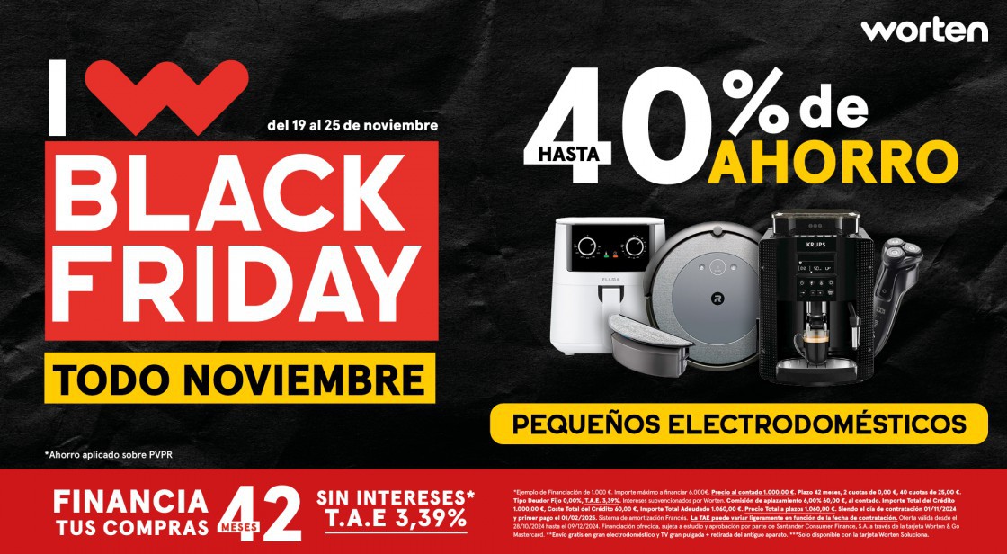 WORTEN: HASTA 40% DE AHORRO EN PEQUEÑOS ELECTRODOMÉSTICOS