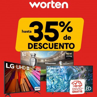 WORTEN: Hasta 35% de descuento en televisión + CASHBACK hasta 2.000€ en LG