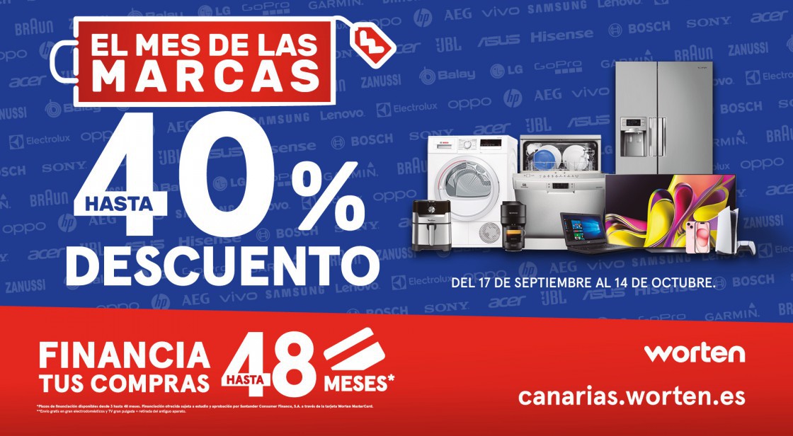 WORTEN: HASTA UN 40% DTO EN EL MES DE LAS MARCAS