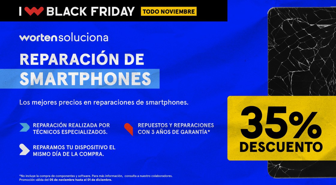 WORTEN SOLUCIONA: 35% DESCUENTO EN REPARACIÓN DE SEMARTPHONES