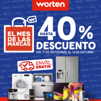 WORTEN: HASTA UN 40% DTO EN EL MES DE LAS MARCAS